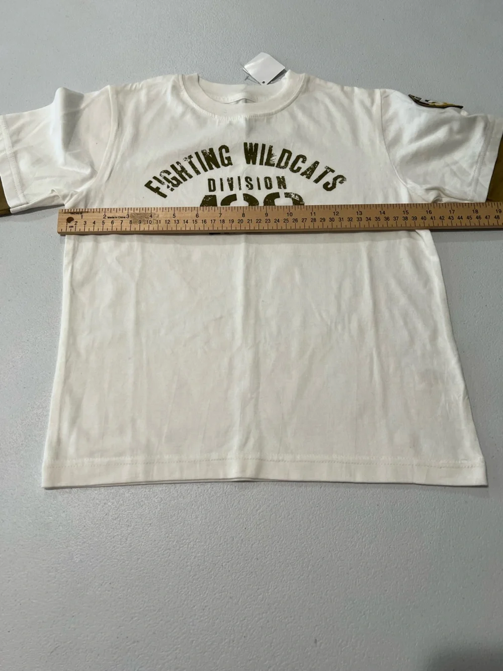 Gymboree Fighting Wildcats 128 Long-Sleeve Layered Tee - White & brown 6 y